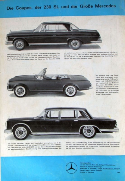 "Mercedes-Benz Information" Factory-Magazine 1965 (8947)